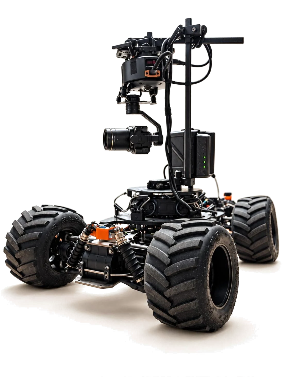 Rover RC con Core X7 Remote: módulo, gimbal, Zenmuse X7 y plataforma de ruedas, fotografía retocada